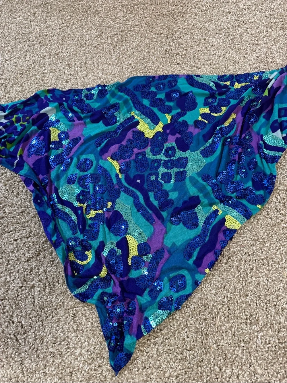 Vintage Sequin Triangle scarf, or wrap,multiple colors